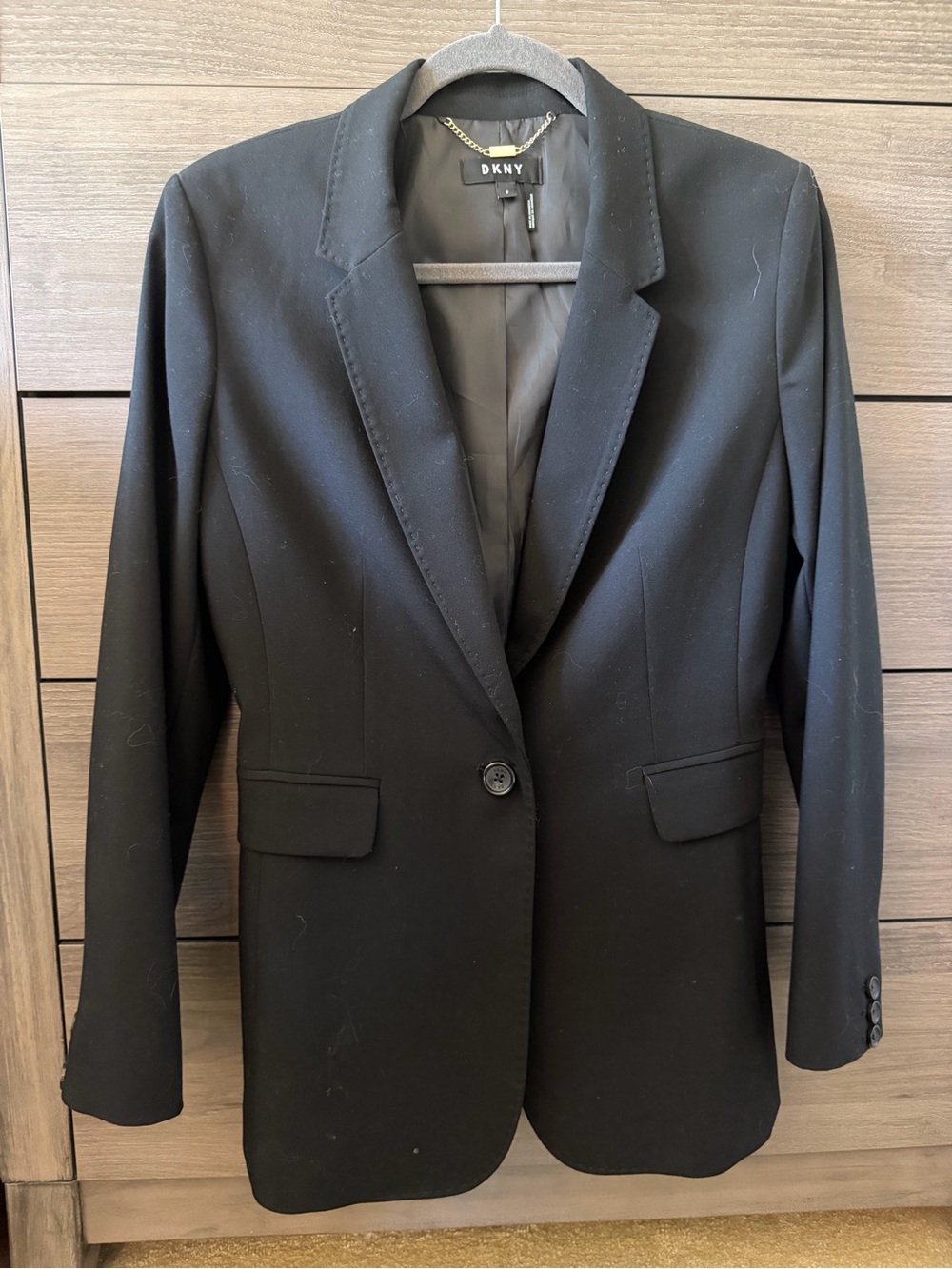 DKNY Black Single-Button Tailored Women's Blazer